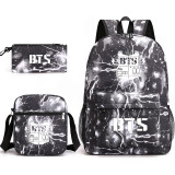 BTS Backpack Trendy Backpack Set Backpack Messenger Bag and Stationery Bag Set