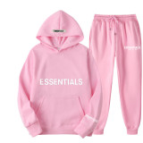 ESSENTIALS Street Style 2 PCS Sweatsuit Long Sleeve Hoodie and Jogger Pants Set