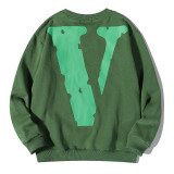 Vlone Fashion Loose Casual Green Round Neck Long Sleeves Sweatshirt For Men And Women