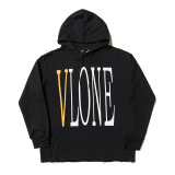Vlone Trendy Print Loose Hip Hop Unisex Hooded Sweatshirt Streetstyle Hoodie