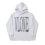 Vlone Trendy Print Loose Hip Hop Unisex Hooded Sweatshirt Streetstyle Hoodie
