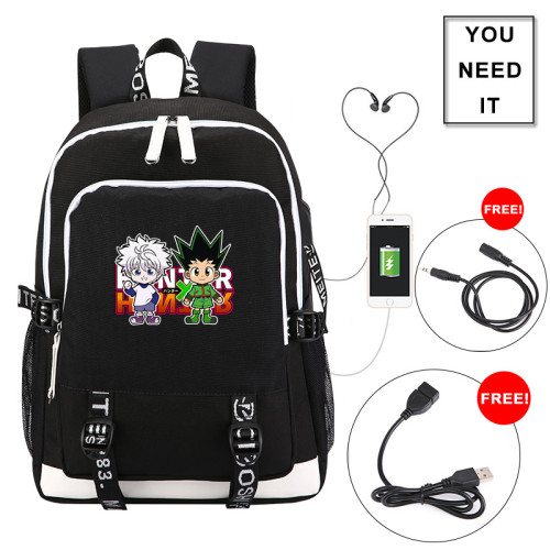 Hunter X Hunter Big Capacity Rucksack Travel Backpack Students School Backpack With USB Charging Port