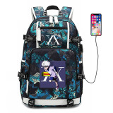 Hunter X Hunter Big Capacity Rucksack Casual Fashion Students School Backpack With USB Charging Port