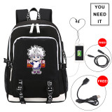 Hunter X Hunter Big Capacity Rucksack Travel Backpack Students School Backpack With USB Charging Port