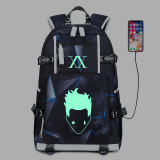 Hunter X Hunter Fashion Students School Backpack With USB Charging Port Glow In The Dark