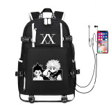 Hunter X Hunter Travel Backpack Black Fashion Students School Backpack With USB Charging Port