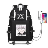 Hunter X Hunter Travel Backpack Black Fashion Students School Backpack With USB Charging Port