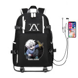 Hunter X Hunter Travel Backpack Black Fashion Students School Backpack With USB Charging Port