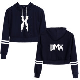 DMX Fashion Crop Top Long Sleeves Casual Girls Women Trendy Hoodie