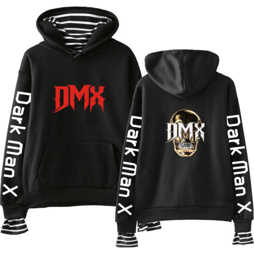 DMX Fashion Fake Two Piece Loose Casual Long Sleeves Hoodie Unisex Pullover Hooded Sweatshirt