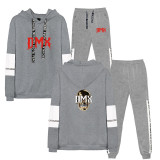 DMX Fashion Casual Hoodie and Sweatpants Unisex Long Sleeves Sweatsuit 2PCS Set