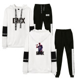 DMX Fashion Casual Hoodie and Sweatpants Unisex Long Sleeves Sweatsuit 2PCS Set