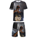 DMX Sweatsuits 2PCS Set T-shirt and Shorts Fashion Boys Men Short Sleeves Sweatsuit
