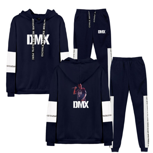 DMX Fashion Casual Hoodie and Sweatpants Unisex Long Sleeves Sweatsuit 2PCS Set