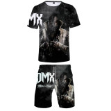 DMX Sweatsuits 2PCS Set T-shirt and Shorts Fashion Boys Men Short Sleeves Sweatsuit