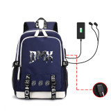 DMX Travel Backpack Black Fashion Students School Backpack With USB Charging Port