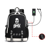 DMX Travel Backpack Black Fashion Students School Backpack With USB Charging Port