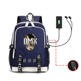 DMX Travel Backpack Black Fashion Students School Backpack With USB Charging Port