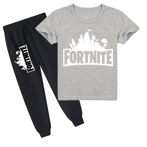 Fortnite Kids Popular Sweatsuits Girls Boys Short Sleeve T-shirt and Sweatpants Set