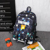 Fortnite Big Capacity Rucksack Students Bookbag Travel Backpack Computer Backpack With USB Charging Port