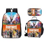 Fortnite Backpack Set Students School Big Capacity Backpack With lunch Bag and Pencil Bag Set