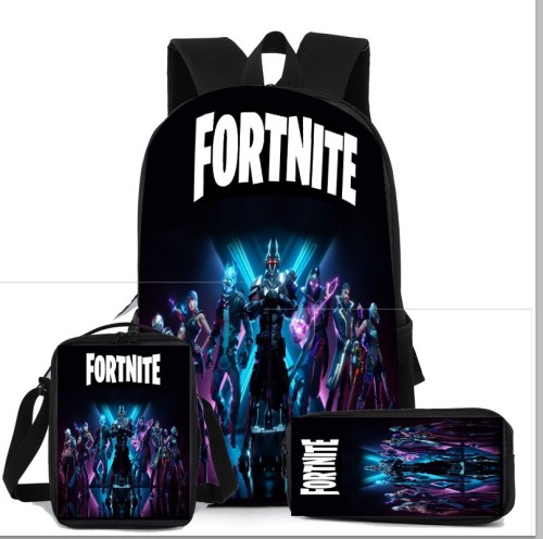 Fortnite Backpack Set Students School Big Capacity Backpack With lunch Bag and Pencil Bag Set