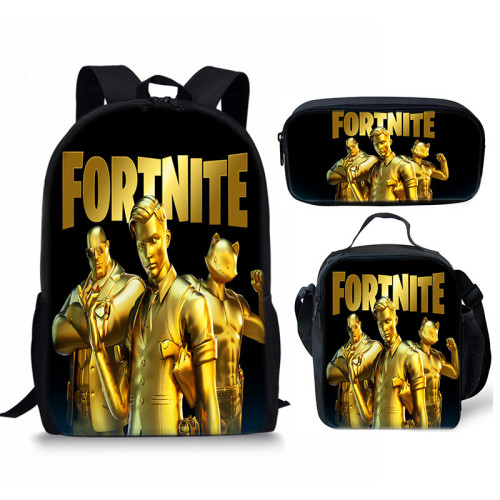 Fortnite Fashion Backpack Set 3pcs Stundents Backpack With Lunch Bag and Pencil Bag Set