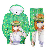 The Quintessential Quintuplets Fashion Sweatsuit Casual Hooded Unisex Sweatshirt and Jogger Pants Set