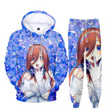 The Quintessential Quintuplets Fashion Sweatsuit Casual Hooded Unisex Sweatshirt and Jogger Pants Set