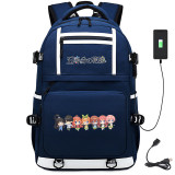 The Quintessential Quintuplets Big Capacity Rucksack Students Bookbag Travel Backpack With USB Charging Port