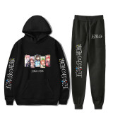 The Quintessential Quintuplets Trendy Print Casual Hooded Sweatshirt and Jogger Pants Unisex Set