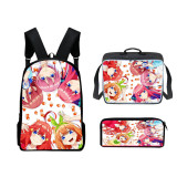 The Quintessential Quintuplets Fashion Backpack Students School Backpack With lunch Bag and Pencil Bag Set