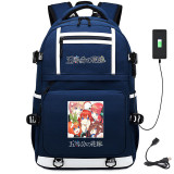 The Quintessential Quintuplets Big Capacity Rucksack Students Bookbag Travel Backpack With USB Charging Port
