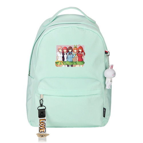 The Quintessential Quintuplet Trendy Print Students Backpack Casual School Bookbag