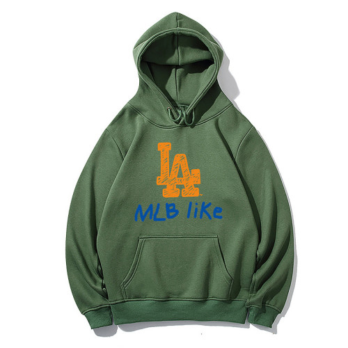 MLB Fashion LA Print Casual Loose Long Sleeve Street Style Hoodie For Men And Women