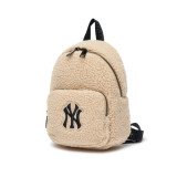 MLB Fashion Lambs Wool Students Backpack Casual School Backpack Bookbag Day Bag