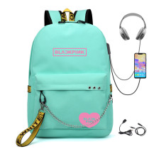 Blackpink Fashion Students Bookbag Travel Backpack With USB Charging Port