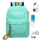 Blackpink Fashion Students Bookbag Casual Day Bag With USB Charging Port
