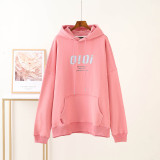 OiOi Fashion Print Hoodie Casual Unisex Hooded Sweatshirt Long Sleeves Loose Hoodie