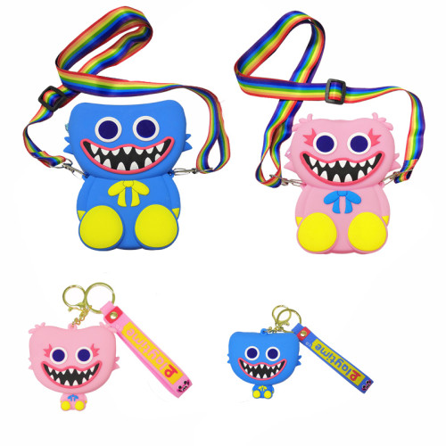 Poppy Playtime Handbag Huggy Wuggy Fidget Toys Decompression Coin Purse Keychain Shoulder Diagonal Bag Gift for Kid Birthday