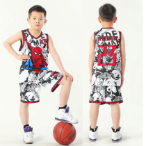 Boys Spider Man Basketball Suit Summer Sports Suit Set