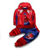 Boys Toddler Spider Man Suit 3pcs Set Top Coat and Pants Sweatsuit Casual Outfit