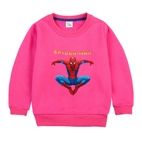 Kids Boys Girls Spider Man Shirt O Neck Long Sleeve Casual Sweatshirt Tops