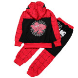 Boys Toddler Spider Man Zip Up Hoodie and Pants Suit Set Casual Spring Outfit