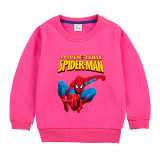 Boys Gilrs Toddler Spider Man Long Sleeve Sweatshirt Unisex Cotton Casual Round Neck Top
