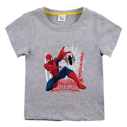 Kids Boys Girls Spider Man  T-shirt Summer Short Sleeve Cotton Tee Tops