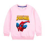 Boys Gilrs Toddler Spider Man Long Sleeve Sweatshirt Unisex Cotton Casual Round Neck Top