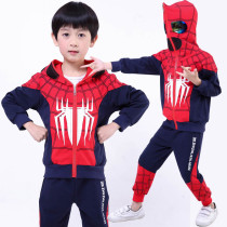 Boys Spider Man Suit Set Zip Up Long Sleeve Hooded Coat and Pants Set Casual Suit