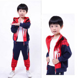 Boys Spider Man Suit Set Zip Up Long Sleeve Hooded Coat and Pants Set Casual Suit