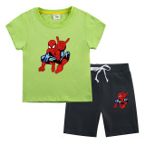 Kids Boys Toddler Spider Man Summer Short Sleeve Tee and Shorts Set